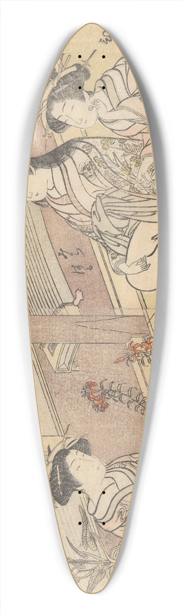 Kitao Shigemasa - Courtesans Arranging Flowers 39.3 inch art pintail longboard deck