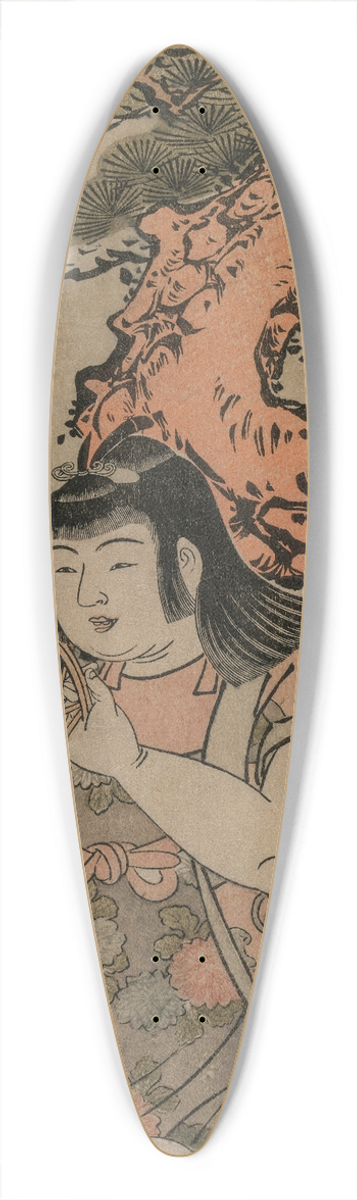 Kitao Shigemasa - Doll Playing a Hand Drum 39.3 inch art pintail longboard deck