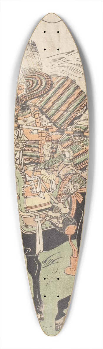 Kitao Shigemasa - Kajiwara Genta Kagesue on a Black Horse 39.3 inch art pintail longboard deck