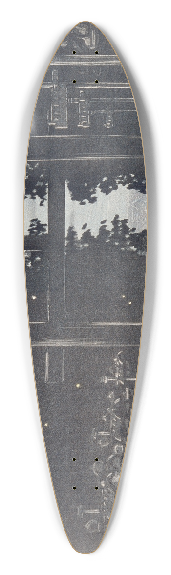 Kobayashi Kiyochika - Evening at Tshg Shrine, Ueno, Tokyo 39.3 inch art pintail longboard deck