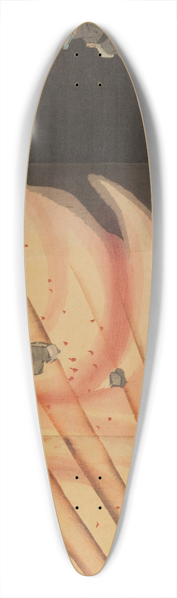 Kobayashi Kiyochika - Onoguchi Tokuji Blasting the Gates of Jinzhou Fortress 39.3 inch art pintail longboard deck