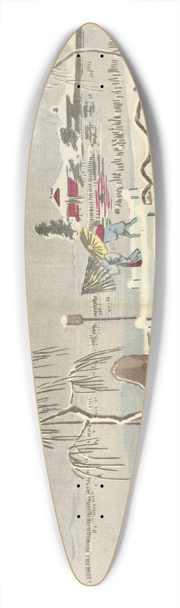 Kobayashi Kiyochika - The Benten Shrine At Ikenohata 39.3 inch art pintail longboard deck