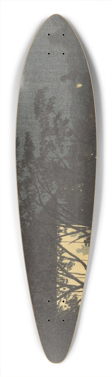 Kobayashi Kiyochika - The Komoro River At Tennoji 39.3 inch art pintail longboard deck