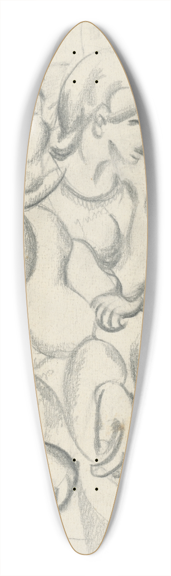 Kontantn Bauer - tdia troch ien 39.3 inch art pintail longboard deck