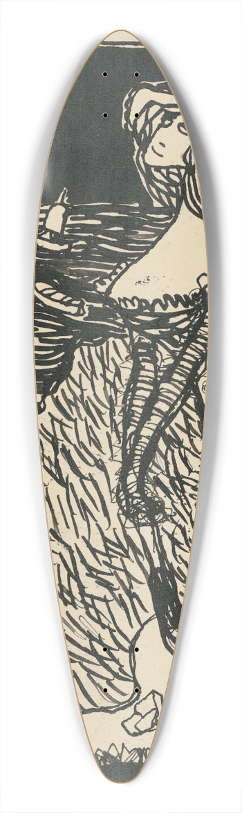 Kontantn Kvri-Kamarik - Karikatra dmskej mdy 39.3 inch art pintail longboard deck