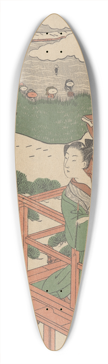 Korysai Isoda - Lovers on a Balcony 39.3 inch art pintail longboard deck