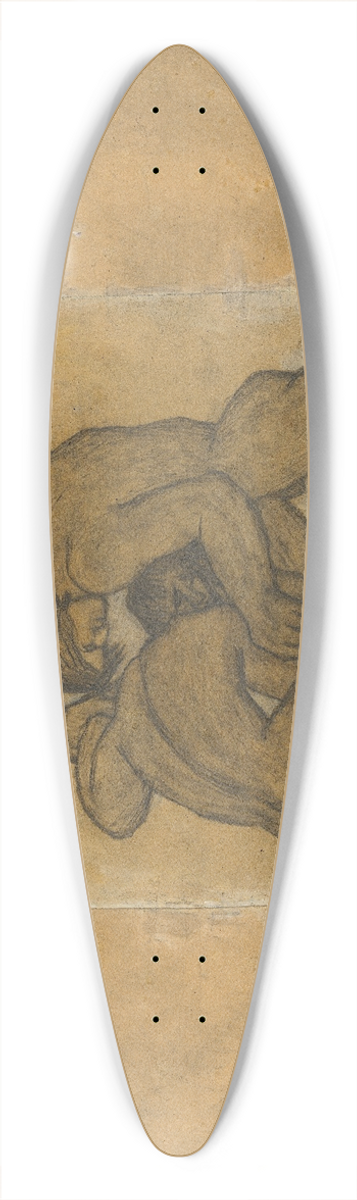 Kristjan Raud - Kalevipoeg ja Vanapagan 39.3 inch art pintail longboard deck