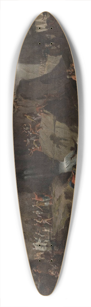 Krzysztof Lubieniecki - Moses bringing forth water from the rock 39.3 inch art pintail longboard deck