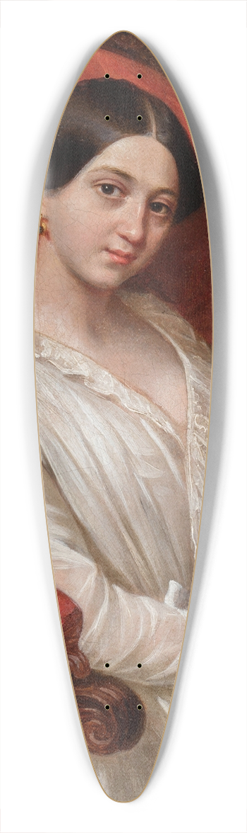 Ksawery Jan Kaniewski - Portrait of a lady in a white dress 39.3 inch art pintail longboard deck