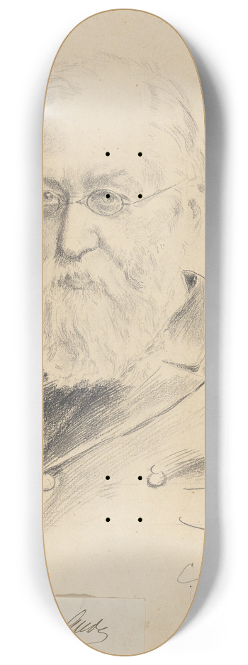 Christian Krohg - Portrett av Hans Gude 8.25 inch art skate deck