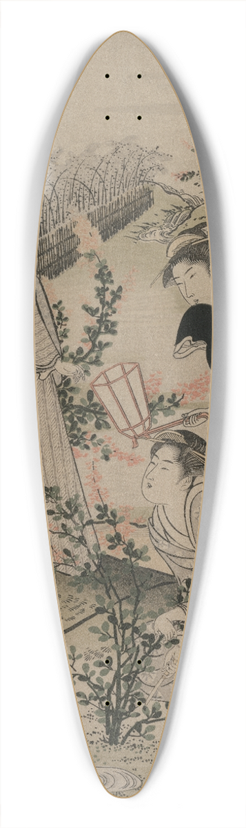 Kubo Shunman - Women Cutting Branches of Bush Clover; The Noji Tama River in Omi Province, from an untitled series of the Six Tama Rivers 39.3 inch art pintail longboard deck