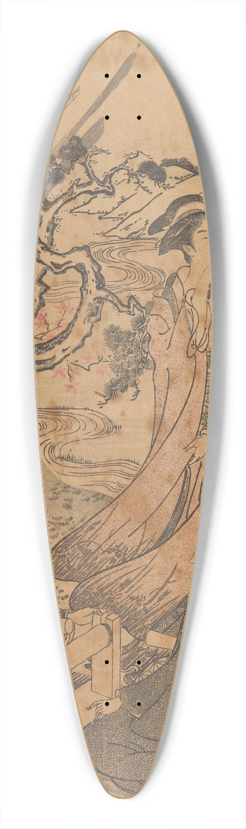 Kubo Shunman - Women in the Wind 39.3 inch art pintail longboard deck