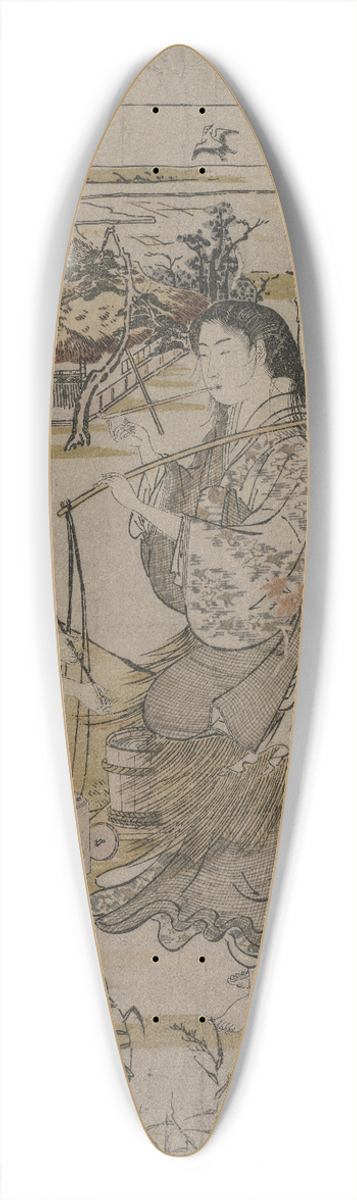 Kubo Shunman - Women with Salt Pails; The Noda Tama River in Mutsu Province, from an untitled series of the Six Tama Rivers 39.3 inch art pintail longboard deck
