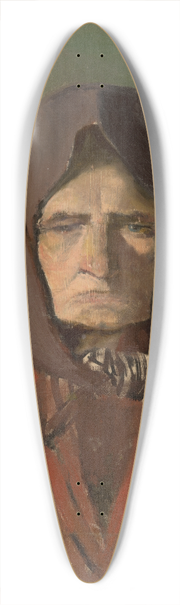 Ladislav Mednynszky - Head of a Villager in a Dark Scarf 39.3 inch art pintail longboard deck