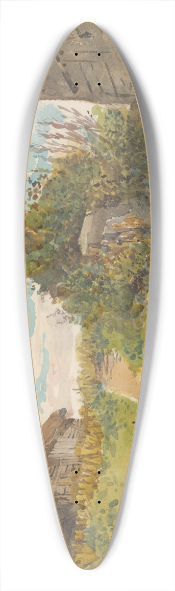 Ladislav Mednynszky - Landscape betwen Haylofts 39.3 inch art pintail longboard deck