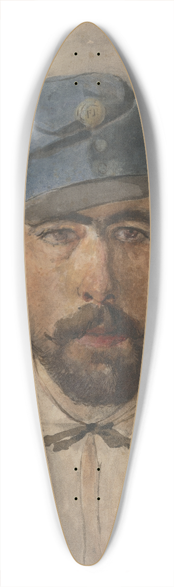 Ladislav Mednynszky - Portrait of a soldier in a blue cap 39.3 inch art pintail longboard deck