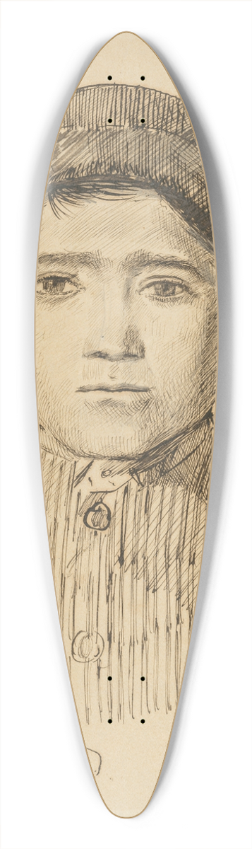 Ladislav Mednynszky - Portrait Study of a Boy in a Hat 39.3 inch art pintail longboard deck