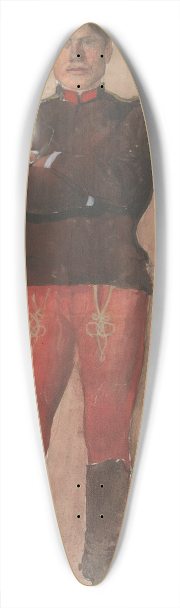 Ladislav Mednynszky - Standing soldier with folded arms 39.3 inch art pintail longboard deck