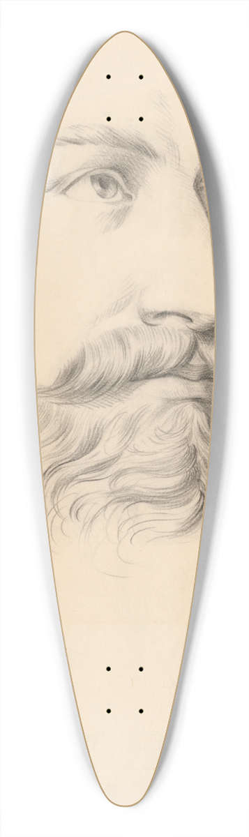 Ladislav Mednynszky - Study of a Male Head with Moustache and Beard 39.3 inch art pintail longboard deck