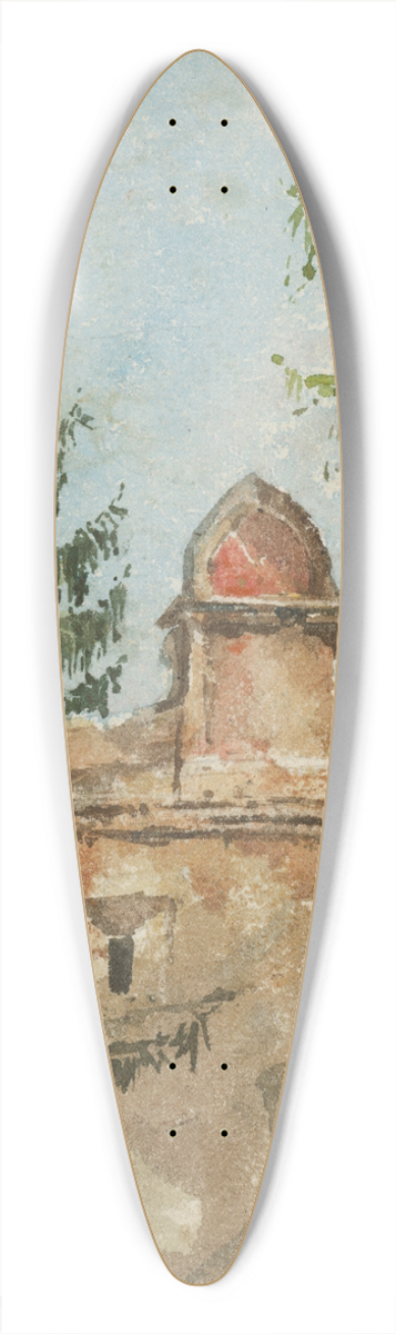 Ladislav Mednynszky - The tower of the manor house in Strky 39.3 inch art pintail longboard deck