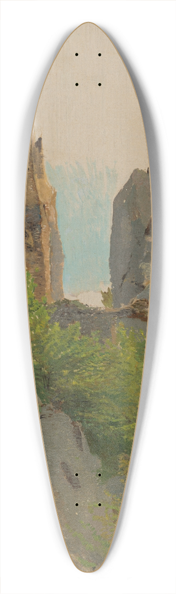 Ladislav Mednynszky - View of the Ruins of Sov 39.3 inch art pintail longboard deck