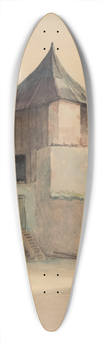 Ladislav Tresko - Zvolen Castle Bastion 39.3 inch art pintail longboard deck