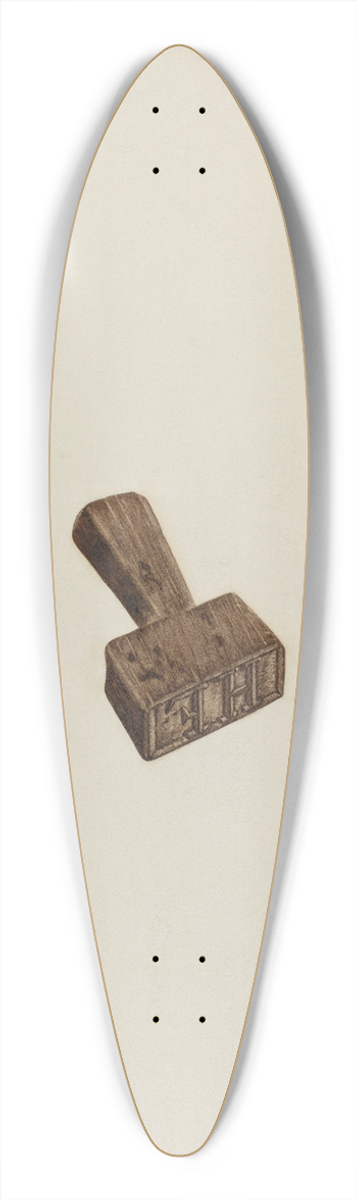 Laurette Gauthier - Wooden Seal 39.3 inch art pintail longboard deck