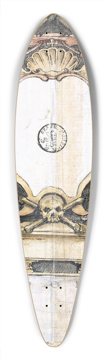 Lazzaro Baldi - Presentation Drawing for an Epitaph 39.3 inch art pintail longboard deck