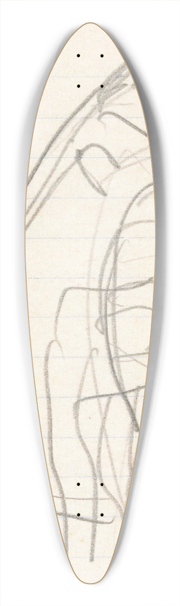 Leo Gestel - Ontwerpschets voor Paul Fierens lArt Hollandais contemporain 39.3 inch art pintail longboard deck