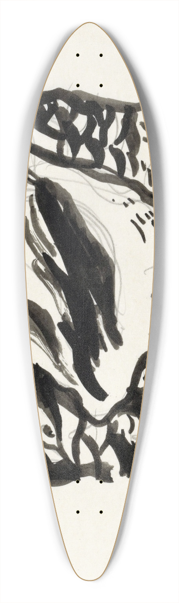 Leo Gestel - Ontwerp voor een vignet; schelp en meeuw 39.3 inch art pintail longboard deck