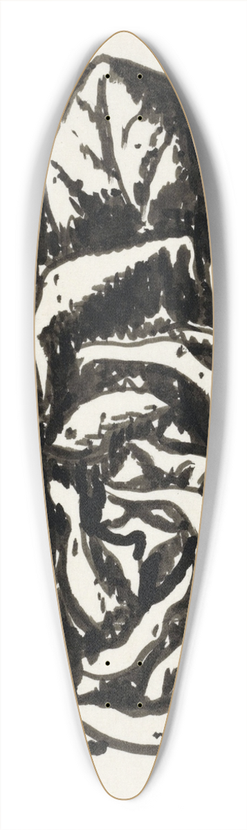 Leo Gestel - Zonder titel (roos) 39.3 inch art pintail longboard deck