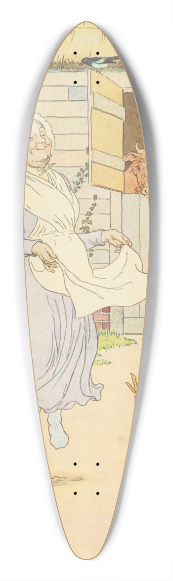 Leonard Leslie Brooke - Cock-a-doodle-doo. 39.3 inch art pintail longboard deck