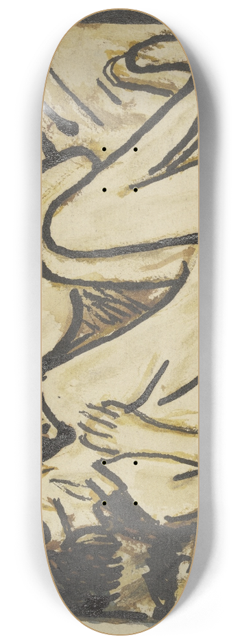 Christian Rohlfs - Three Reclining Nudes 8.25 inch art skate deck