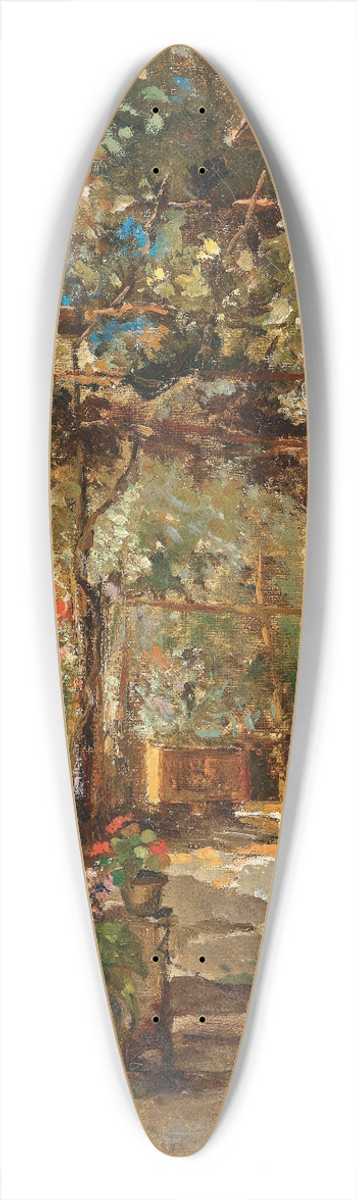 Leontine von Littrow - A Girl on Southern Veranda 39.3 inch art pintail longboard deck