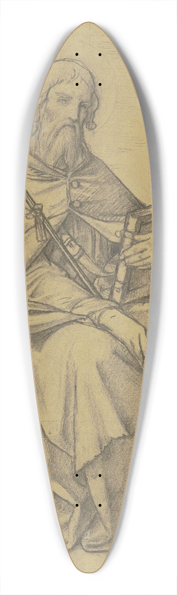 Leopold Bode - Der Heilige Thomas von Aquin in ganzer Figur an alten Gemuern sitzend 39.3 inch art pintail longboard deck