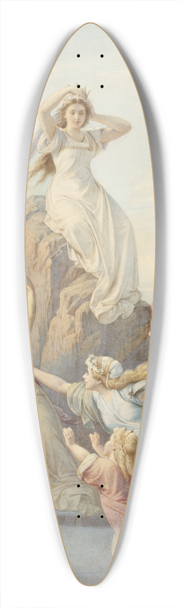 Leopold Bode - Illustration zu Schillers Berglied (Mittelteil) 39.3 inch art pintail longboard deck