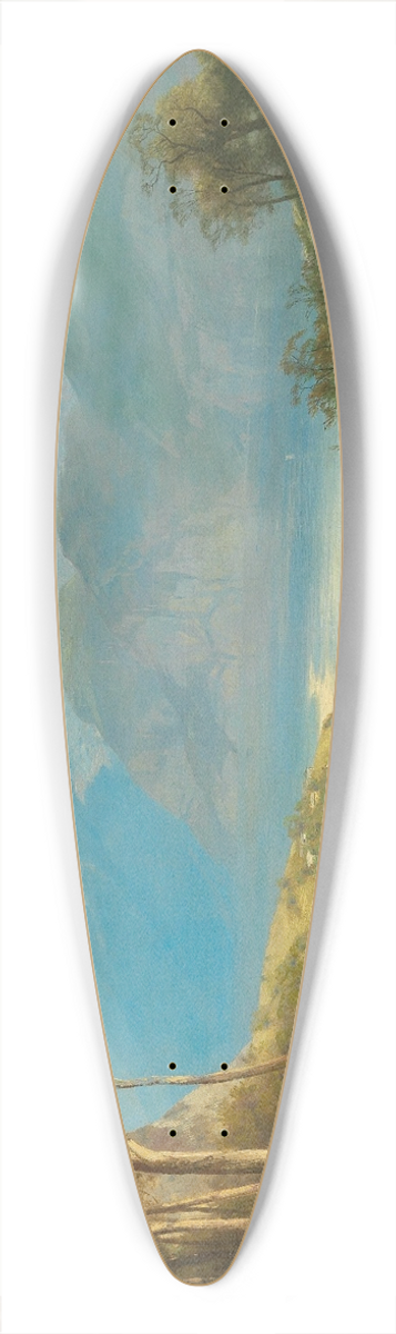 Leopold Heinrich Vscher - A view of Lake Lucerne and the Bernese Highlands 39.3 inch art pintail longboard deck