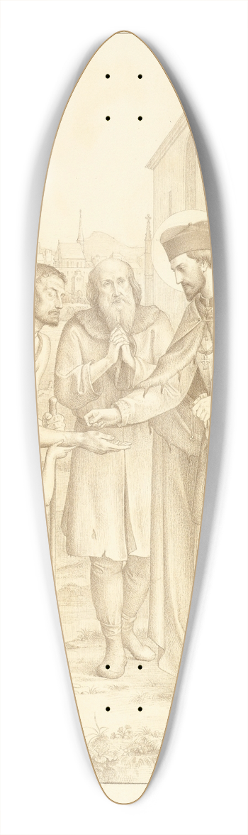 Leopold Kupelwieser - Saint Johannes Nepomuk Distributing Alms 39.3 inch art pintail longboard deck