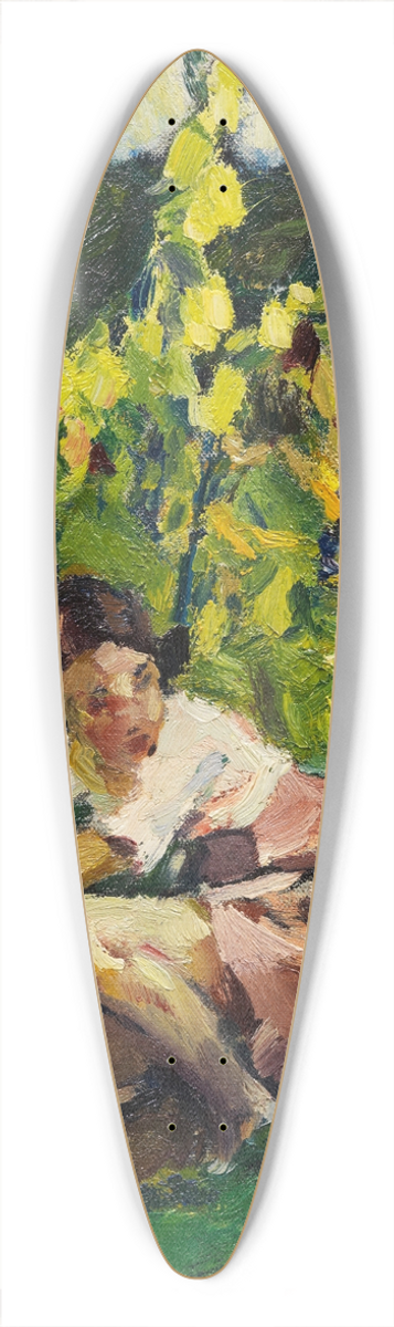 Leo Putz - Toni im Blumenbeet 39.3 inch art pintail longboard deck