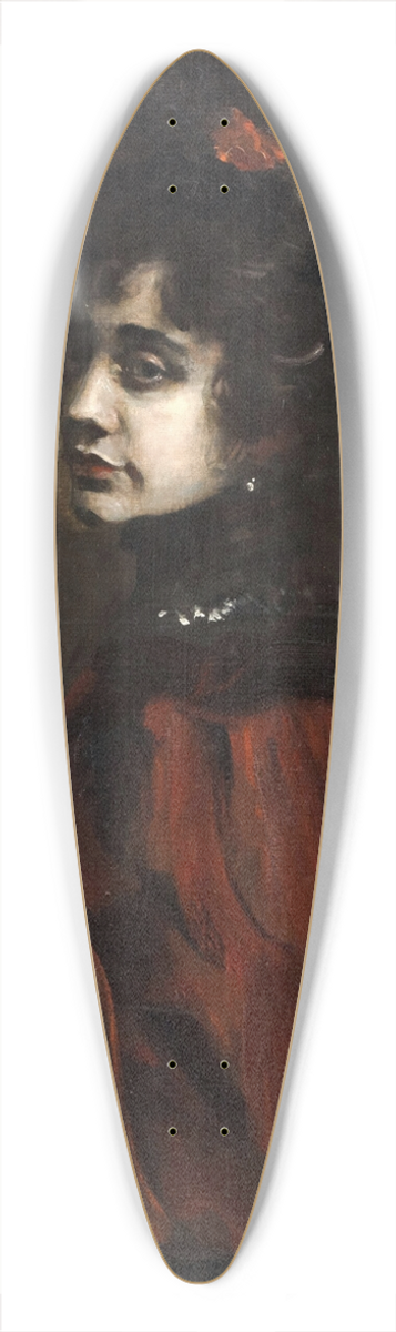 Leo Samberger - Dame im roten Umhang 39.3 inch art pintail longboard deck