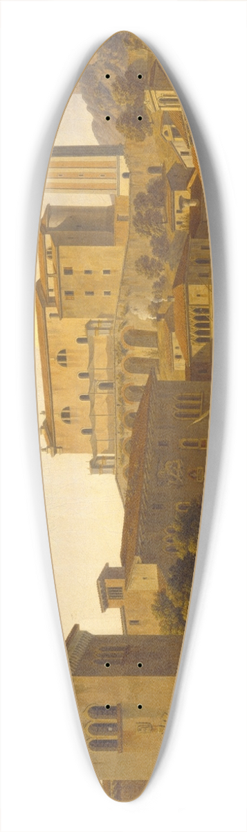 Leo Von Klenze - The Harbour At Pirano, Istria 39.3 inch art pintail longboard deck