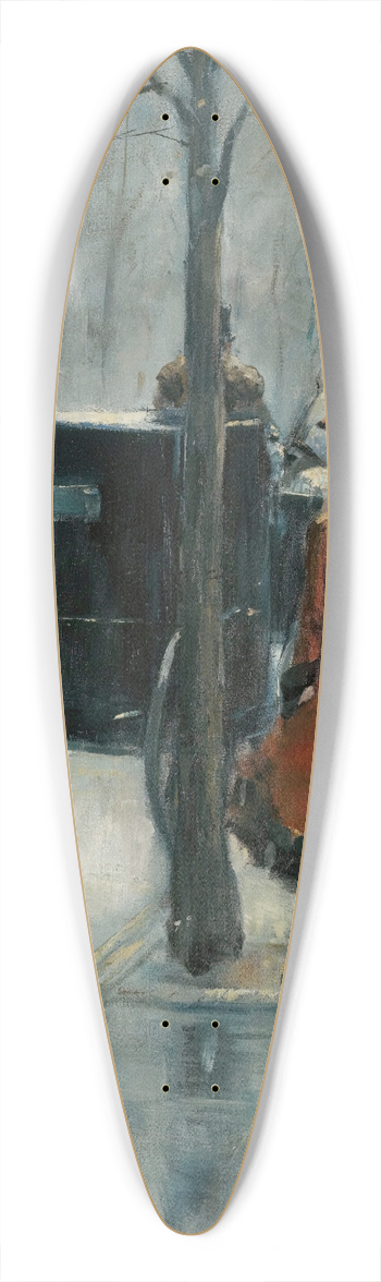 Lesser Ury - Strassenszene Mit Frau, Berlin(Street Scene With Woman, Berlin) 39.3 inch art pintail longboard deck