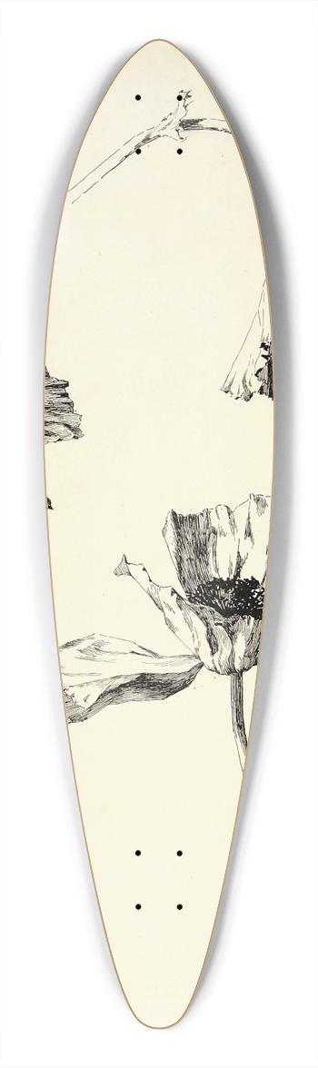 Lilly Walther - Tulbid 39.3 inch art pintail longboard deck