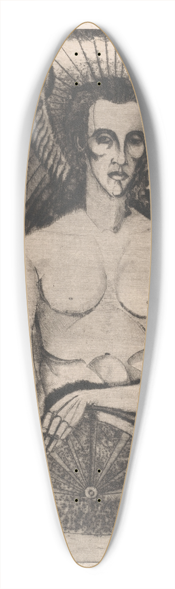 Lodewijk Schelfhout - Engel met wiel 39.3 inch art pintail longboard deck