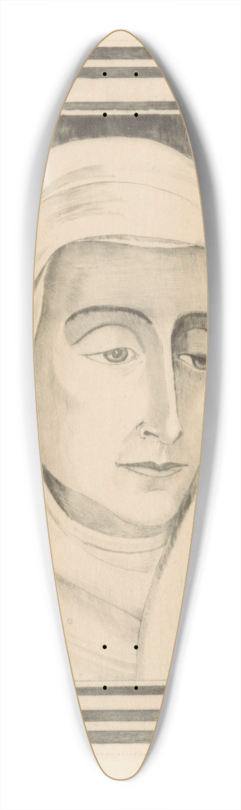 Lodewijk Schelfhout - Hoofd van een vrouw 39.3 inch art pintail longboard deck