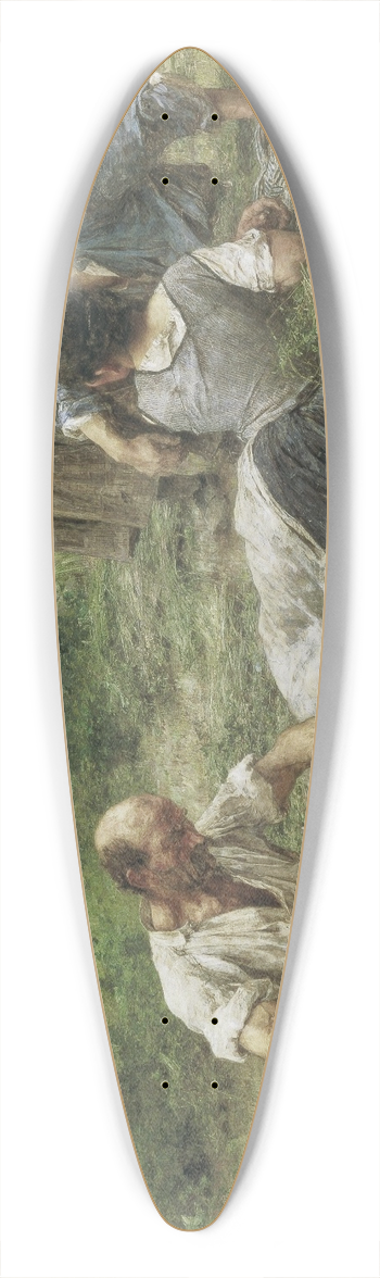 Lon Augustin Lhermitte - Haymaking 39.3 inch art pintail longboard deck