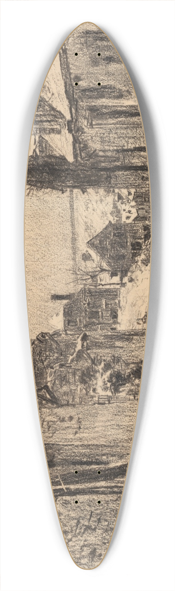 Lon Augustin Lhermitte - Mont-Saint-Pre sous la neige ou Effet de neige 39.3 inch art pintail longboard deck