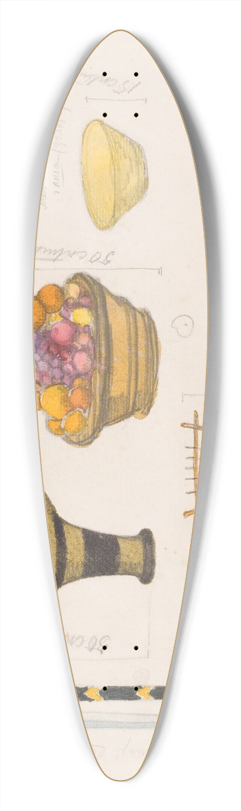 Lon Bakst - Judith; Set 39.3 inch art pintail longboard deck