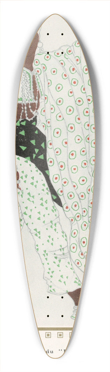 Lon Bakst - Le Plerin du Dieu bleu 39.3 inch art pintail longboard deck