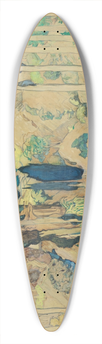 Lon Bakst - Stage design for Daphnis et Chlo; Acts I and III 39.3 inch art pintail longboard deck